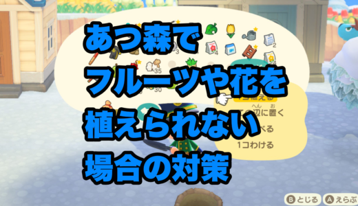あつ森でフルーツや花を植えられない場合の対策