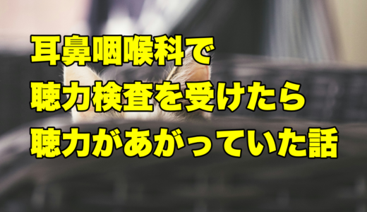 耳鼻咽喉科で聴力検査を受けたら聴力が上がっていた話
