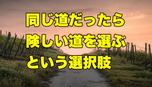 同じ道だったら険しい道を選ぶという選択肢